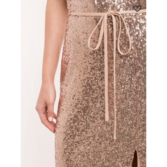 Marchesa Notte Bridesmaid or prom gold gown - Picture 5 of 7